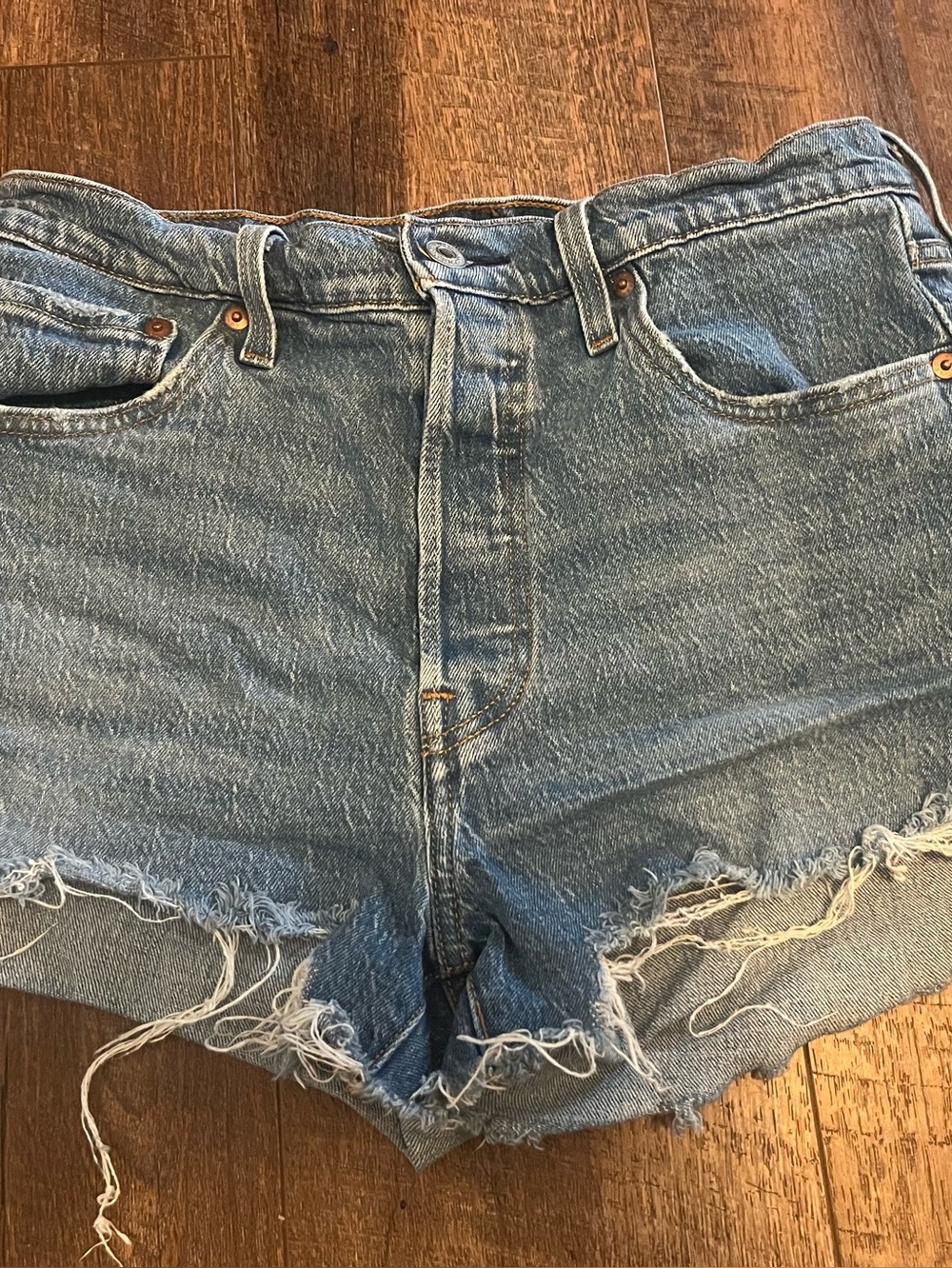 Levi’s 501 Women’s W28 Distressed Denim Cutoff Shorts Button Fly Frayed